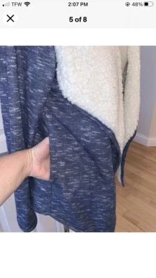 "Кардиган с подкладкой ""Green Tea"" Sherpa." Размер Lg вересковый синий открытая упаковка с карманами - Изображение 1 из 4