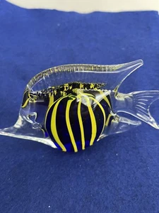 Art glass Angelfish cobalt blue Paperweight - Picture 1 of 8