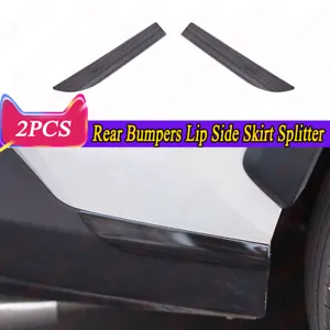 2x Black Titanium Rear Bumpers Lip Side Skirt Splitter For Toyota RAV4 2019-2024 - Picture 1 of 8