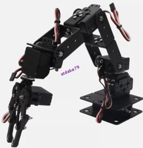6 DOF, Braccio Meccanico Robot Braccio Morsetto Artiglio Kit di Montaggio per Arduino Alluminio #US - Foto 1 di 1