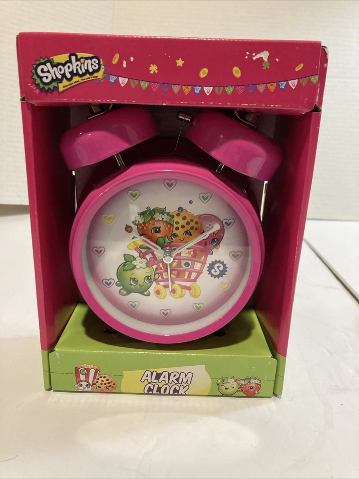 Shopkins  Girls Pink Alarm Clock With Ringer.  Ages 6+ NIB - Image 1 of 3