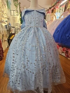 Satin Girl Dress With Bow .Princess Gown Birthday Dresses - Picture 1 of 6