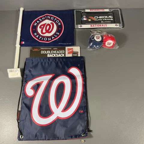 Washington Nationals Bag, Dice, Auto Frame, Car Flag MLB Ultimate Fan Gift Lot Cover