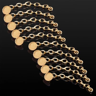 AZDENT 10pcs Dental Orthodontic Lingual Button Gold Plated Traiction Chain Round Mesh