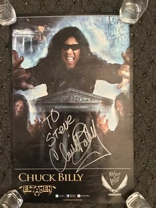 SIGNED / AUTOGRAPHED CHUCK BILLY / TESTAMENT PROMO POSTER - Picture 1 of 2