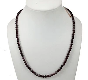 Collar de piedras preciosas rondelle lisas de plata de ley 925, granate natural de 4-5 mm 18" - Imagen 1 de 7