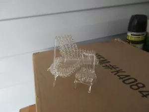 2 Piece~~Spun Clear Glass" PIANO " With Chair Figurine~~HANDCRAFTED~!!! - Picture 1 of 10