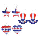  3 Pairs Earrings Star Jewelry Independence Day Charming Flag
