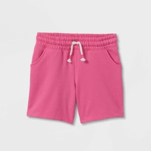 Cat & Jack Girls Knit Midi Pull On Shorts LARGE Plus (10-12) Pink Easy On - Picture 1 of 1