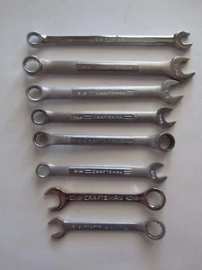 Vintage 8 Pc. Craftsman  12 Point Box/Open End Combination Wrench Set USA - Picture 1 of 3