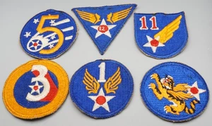 WWII 1st, 3rd, 5th, 11th, 12th, Flying Tigers Army Air Forces Patches - NO GLOW - Picture 1 of 2