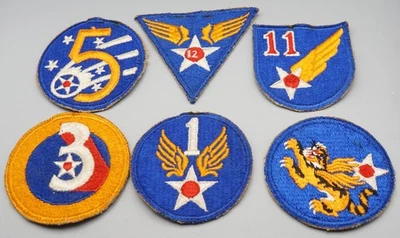 WWII 1st, 3rd, 5th, 11th, 12th, Flying Tigers Army Air Forces Patches - NO GLOW - Image 1 of 2