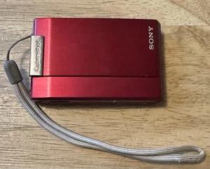 Red Sony CyberShot DSC-T100 8.1MP Digital Zoom Camera 5X Carl Zeiss - No Charger - Picture 1 of 5