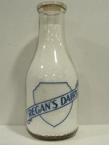 TRPQ Milk Bottle Regan Regan's Dairy Farm Potsdam NY ST LAWRENCE COUNTY '43 RARE - Picture 1 of 2