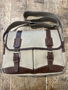 Chesterman Borsa Pelle Canvas Tracolla Caccia Country Beige Man Made England - Imagen 1 de 13