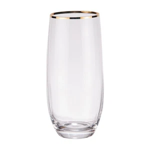 Boite de 6 gobelets hauts Waterfall filet or 35 cl cristallin - Imagen 1 de 2