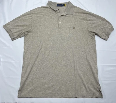 Polo Ralph Lauren Polo Shirt Short Sleeve Cotton Beige Tan Men's LT Flesh Pony - Image 1 of 4