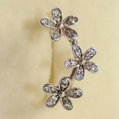 New Authentic Pandora Triple Dazzling Daisy Ring 190933CZ W Tag & Suede Pouch - Image 1 of 4