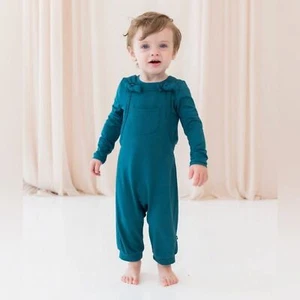 Kyte Baby Bamboo Jersey Overalls in Blue Green - Size 3T - Picture 1 of 7