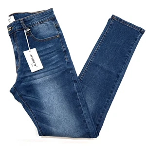 M.Society Men's Size 32X32 Skinny Fit Dark Wash Blue Jeans Solid Stylish Denim - Picture 1 of 10