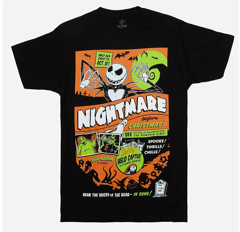 Jack Skellington The Nightmare before Christmas Neon Poster T-Shirt New - Image 1 of 1