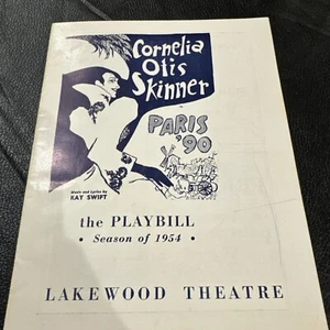 Cornelia Otis Skinner "PARIS '90" Kay Swift 1954 Lakewood Playbill - Picture 1 of 5