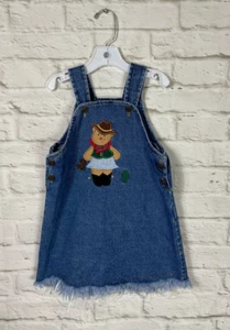 Austin and Ashley Girls Cowboy Bear Denim Dress Size 4 - Picture 1 of 5