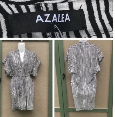 Nuevo con etiquetas Vestido Azalea Kimono Rayas Negro/Blanco Talla Para Mujer’s S  Foto 1 de 4
