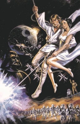 Impresión de póster de lobby teatral de Star Wars 11x17 Luke Skywalker Leia Darth Vader Foto 1 de 4