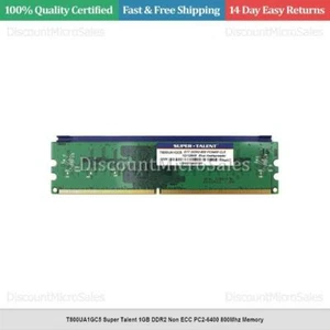T800UA1GC5 Super Talent 1GB DDR2 Non ECC PC2-6400 800Mhz Memory - Picture 1 of 1