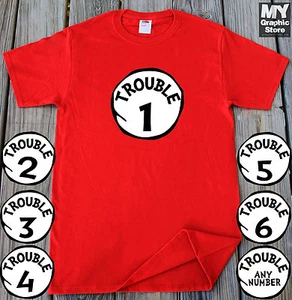Camiseta Trouble 1 2 3 4 5 6 Personalizada Cualquier Número Problema 1 Problema 2 - Imagen 1 de 4