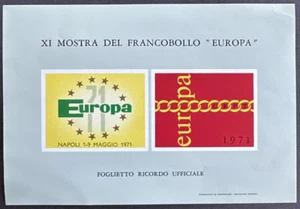 Italy 1971 Official Souvenir Sheet 11th Expo Europa Stamp Naples Numbered 03436 - Picture 1 of 2