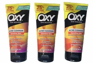 Lot Of 3 X Oxy Acne Medication Acne Cleanser Sensitive Skin 6.25 Oz OLD FORMULA - Picture 1 of 7