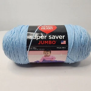 Red Heart Super Saver Jumbo Yarn-Light Blue 4 Medium Worsted Acrylic 744 yds  - Picture 1 of 10