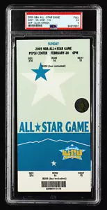 2005 NBA ALL STAR GAME IVERSON MVP, JAMES O'NEAL KOBE FULL TICKET (PSA 5) POP 1 - Picture 1 of 9
