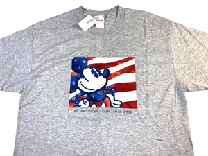 Rare! Vintage Mickey Mouse American Icon Since 1928 Patriotic T-Shirt New! LARGE - Picture 1 of 1