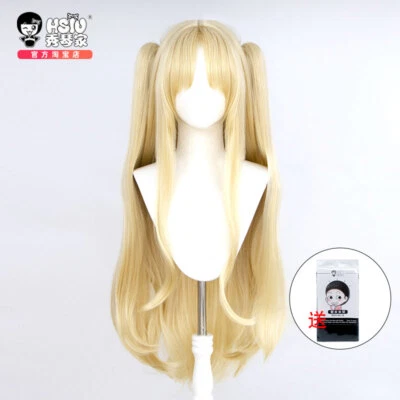 Peluca Game Fate/Grand Order Cosplay Ereshkigal pelo largo doble cola de caballo azul/dorado  Foto 1 de 4