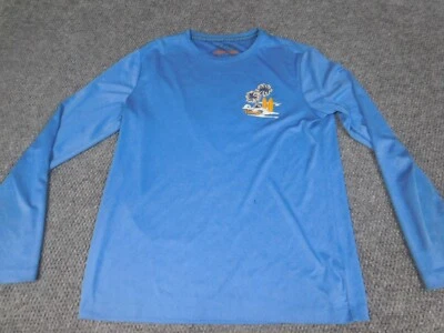 Camisa impermeable para hombre mediana azul manga larga logotipo gráfico Foto 1 de 4