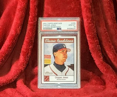 CHIPPER JONES 2001 TOPPS HERITAGE #CR5 CLASSIC RENDITIONS Braves HOF PSA 10 🔥  - Image 1 of 2