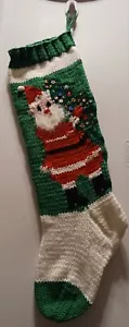 Handgestrickter Weihnachtsstrumpf wird kostenlos personalisiert - Weihnachtsbaum - Ornamente - Bild 1 von 2