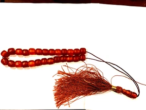 SELTENE ISLAMISCHE OTTOMANE 26 GEBETS BERNSTEIN PERLEN TASBIH SCHÖNE FARBE - Bild 1 von 5
