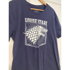 Juego de Tronos Casa de Stark Azul Marino Manga Corta Lobo L XL - Imagen 1 de 5