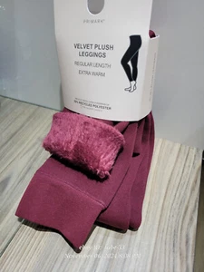 Womens Primark Velvet Plush Leggings Black or Color Faux Fur Lined XS S L XL XXL - Picture 1 of 79