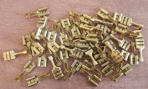 50x Brass Spade Connectors 22-18SWG 0-15A OEM AMP OG VW Volkswagen Karamann Ghia - Picture 1 of 1