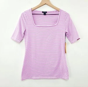 Halogen Women's Purple Striped Top NWT Size S - Picture 1 of 4