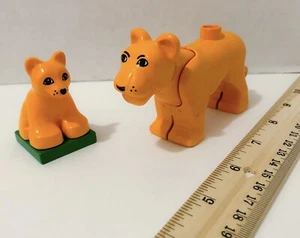 Lego Duplo Lion Mom & Baby Cub Animal Family Minifigure Lot Official Lego L2 - Picture 1 of 1