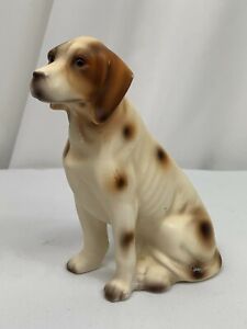 Vintage Norleans Porcelain English Pointer Figurine Brown and White 7"H x 4"W