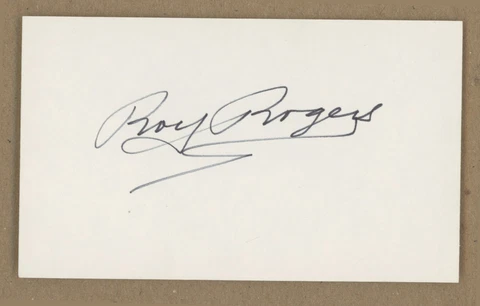 Roy Rogers Signed Index Card Auto with B&E Hologram* Cover
