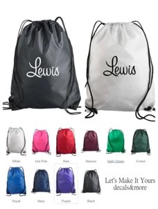 ZAINO CORSIVO NOME PERSONALIZZATO CON COULISSE CINCH SAC NYLON SACCHETTO REGALO - Foto 1 di 1