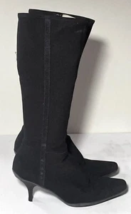 Prada - Black Nylon Stretch Short Heel Boots - Size 40 (9.5 US) - Picture 1 of 7